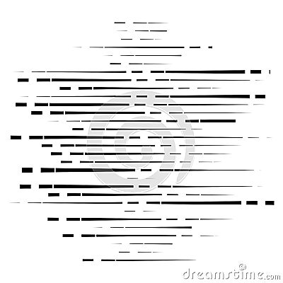 Dashed irregular lines. segment horizontal stripes / lines. straight parallel streaks, strips, lines, stripes pattern / design Vector Illustration