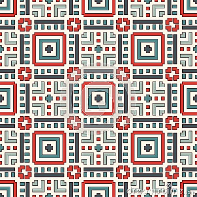 Dashed lines abstract background. Seamless pattern with geometric motif. Simple symmetric ornament Vector Illustration