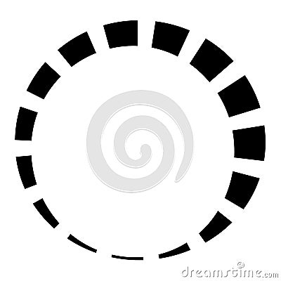 Dashed lines spiral, swirls, and twirls. Concentric, and circular volute, helix vector element Vector Illustration