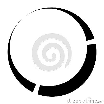 Dashed lines spiral, swirls, and twirls. Concentric, and circular volute, helix vector element Vector Illustration