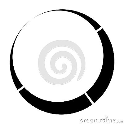 Dashed lines spiral, swirls, and twirls. Concentric, and circular volute, helix vector element Vector Illustration
