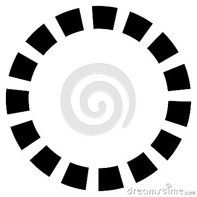 Dashed lines spiral, swirls, and twirls. Concentric, and circular volute, helix vector element Vector Illustration