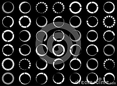 Dashed lines spiral, swirls, and twirls. Concentric, and circular volute, helix vector element Vector Illustration