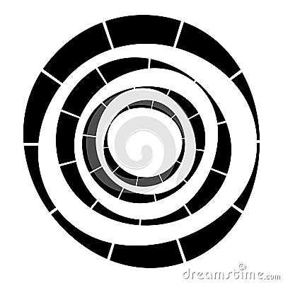 Dashed lines spiral, swirls, and twirls. Concentric, and circular volute, helix vector element Vector Illustration