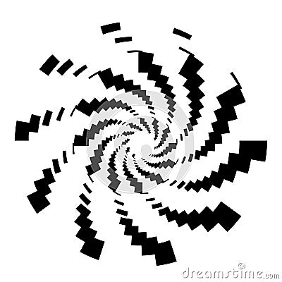 Dashed lines spiral, swirls, and twirls. Concentric, and circular volute, helix vector element Vector Illustration