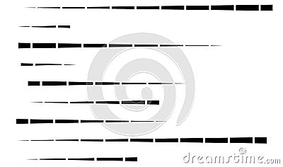 Dashed random straight parallel lines geometric element Vector Illustration