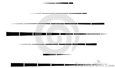 Dashed random straight parallel lines geometric element Vector Illustration