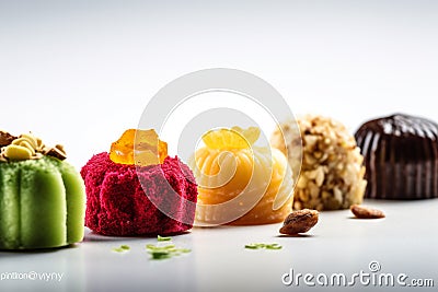 Dasik: Small sweets made with rice flour and various flavorings, AI generative Stock Photo