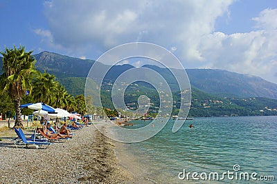 Dassia beach, Corfu Greece Editorial Stock Photo