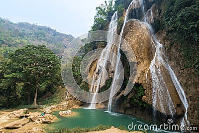 Dat Taw Gyaint Waterfall in Myanmar Stock Photo