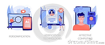 Data access and user experience abstract concept vector illustrations. Vector Illustration