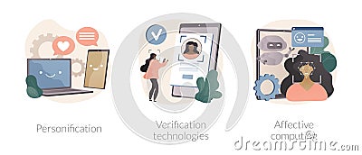 Data access and user experience abstract concept vector illustrations. Vector Illustration