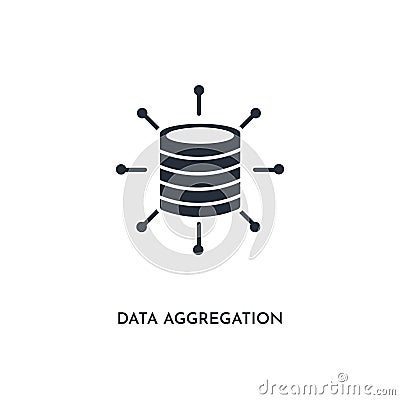 Data aggregation icon. simple element illustration. isolated trendy filled data aggregation icon on white background. can be used Cartoon Illustration