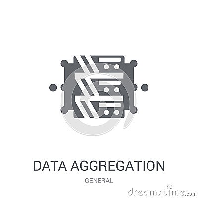 data aggregation icon. Trendy data aggregation logo concept on w Vector Illustration