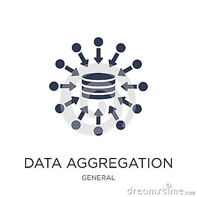 data aggregation icon. Trendy flat vector data aggregation icon Vector Illustration