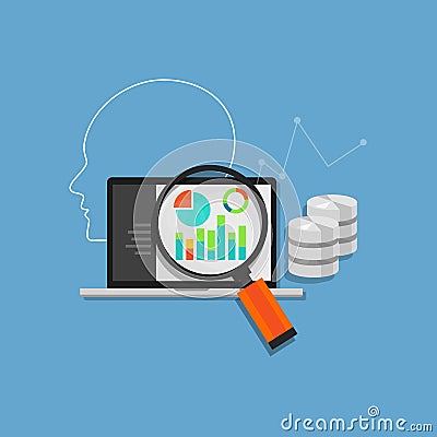 Data analysis analytics mining database system Vector Illustration