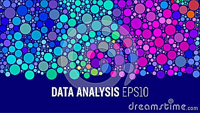 Data analysis circle charts. Circle pattern Big data cloud analysis. Bigdata predict backgorund Vector Illustration