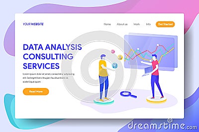 DATA ANALYSIS CONSULTING SERVICES Vector Illustration