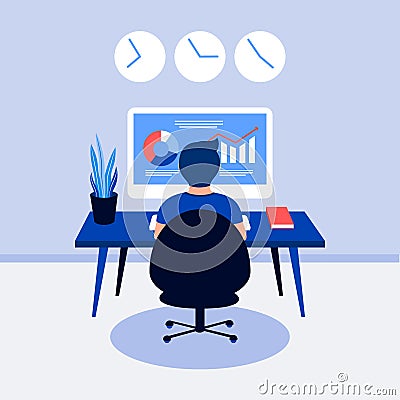 Data analysis design concept. Vector Illustration