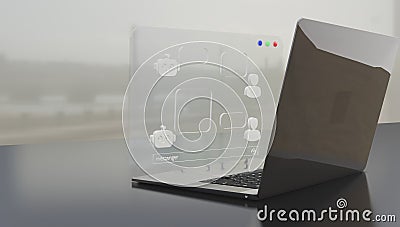 Data Analysis Excellence: Analyst Harnessing the Power of Computer, Dashboard, and Data Stock Photo