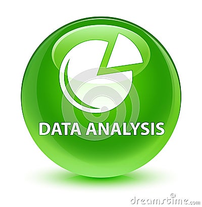 Data analysis (graph icon) glassy green round button Cartoon Illustration