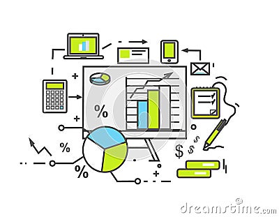 Data Analysis Icon Flat Design Vector Illustration