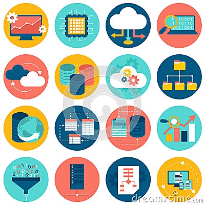 Data analysis icons Vector Illustration