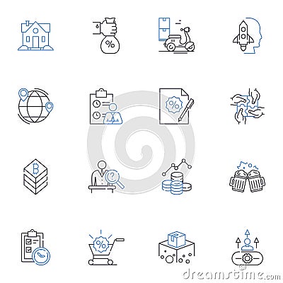 Data analysis line icons collection. Statistics, Metrics, Patterns, Insights, Modelling, Trends, Forecasting vector and Vector Illustration