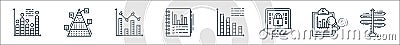 data analysis line icons. linear set. quality vector line set such as , analysis, password, bar chart, histogram, analytics, Vector Illustration