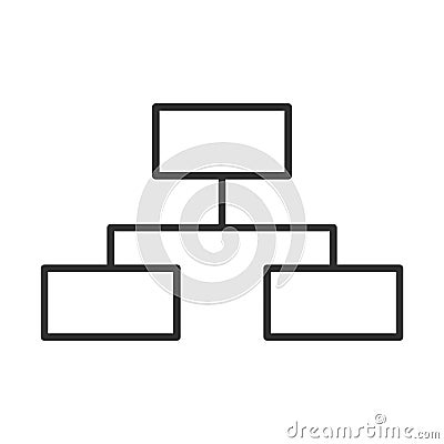 Data analysis, organization chart corporate line icon Vector Illustration