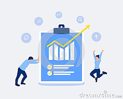 Data analysis and statistics design concept. Vector Illustration