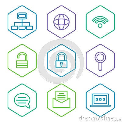 Data analytics icons set, big data concept icons Vector Illustration