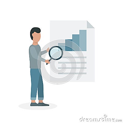 Data analyzing concept vector illustration. Flat design Vector Illustration