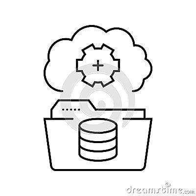 data archiving database line icon vector illustration Vector Illustration