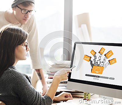 Data Backup Files Online Database Storage Concept Stock Photo
