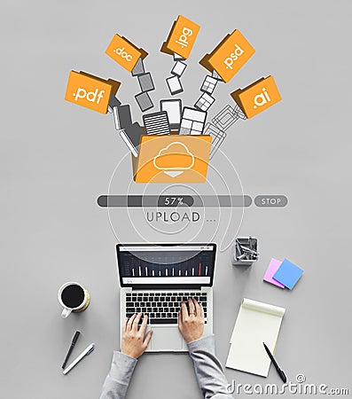 Data Backup Files Online Database Storage Concept Stock Photo