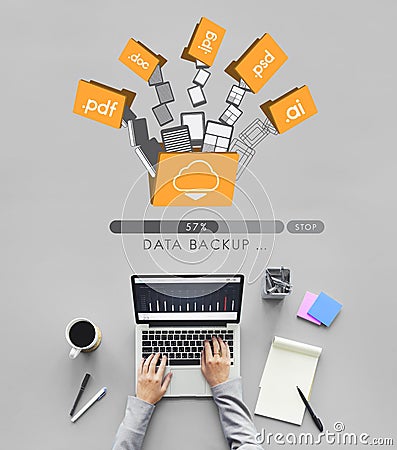 Data Backup Files Online Database Storage Concept Stock Photo