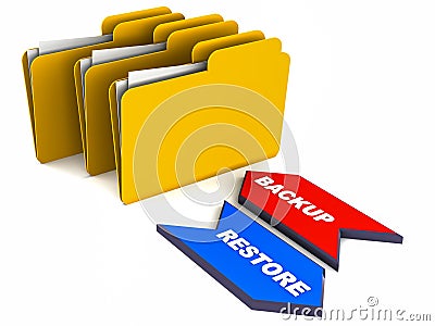 Data backup restore Stock Photo