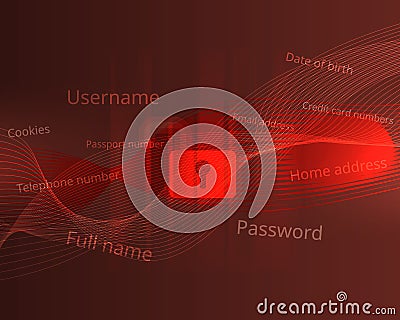 Data breach and affect username and password vector Vector Illustration