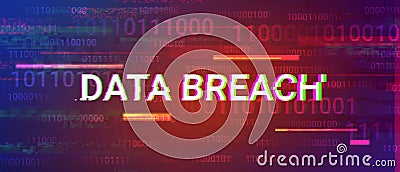 Data breach glitchy words Stock Photo