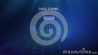 Data bridge vector illustration. Traffic big data and data visualization. Communication network digital technology Cartoon Illustration