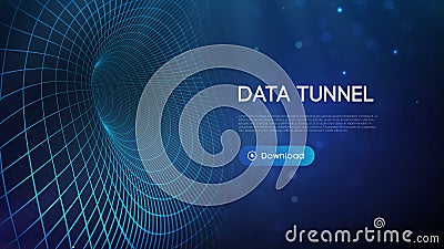 Data bridge vector illustration. Traffic big data and data visualization. Communication network digital technology Cartoon Illustration
