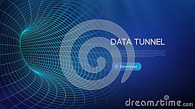 Data bridge vector illustration. Traffic big data and data visualization. Communication network digital technology Cartoon Illustration