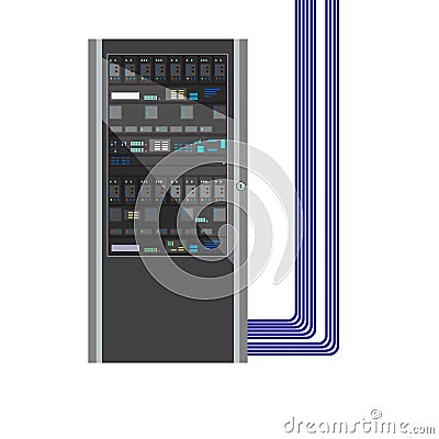 Data Center Cloud Computing Server. Data Storage Database. Vector Illustration Vector Illustration