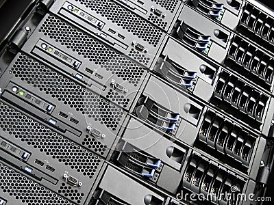 Data Center Computer Servers Stock Photo