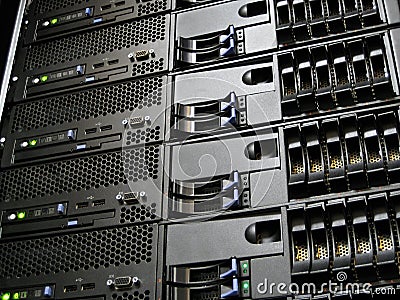 Data Center Computer Servers Stock Photo