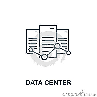 Data Center icon from machine learning collection. Simple line Data Center icon for templates, web design and infographics Stock Photo