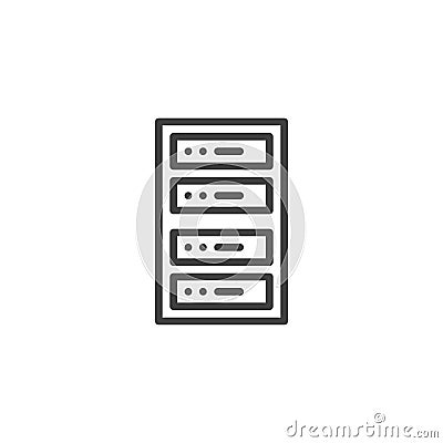 Data center server line icon Vector Illustration