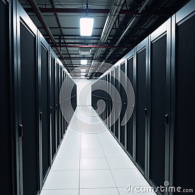 Data Center showcasing servers for Blockchain Infrastructure Support Or alternatively Blockchainfocused server farm within data Stock Photo