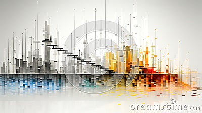 A Data Chart or Graph Where Each Bar or Data Point Forms a Rung of an Abstract Ladder Background Stock Photo